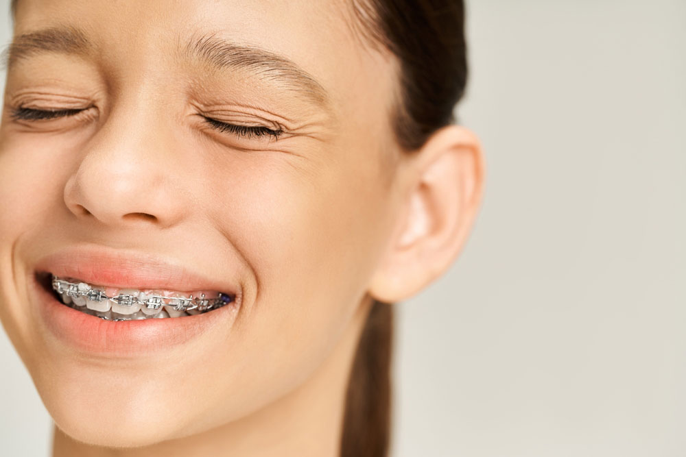 Teen with braces