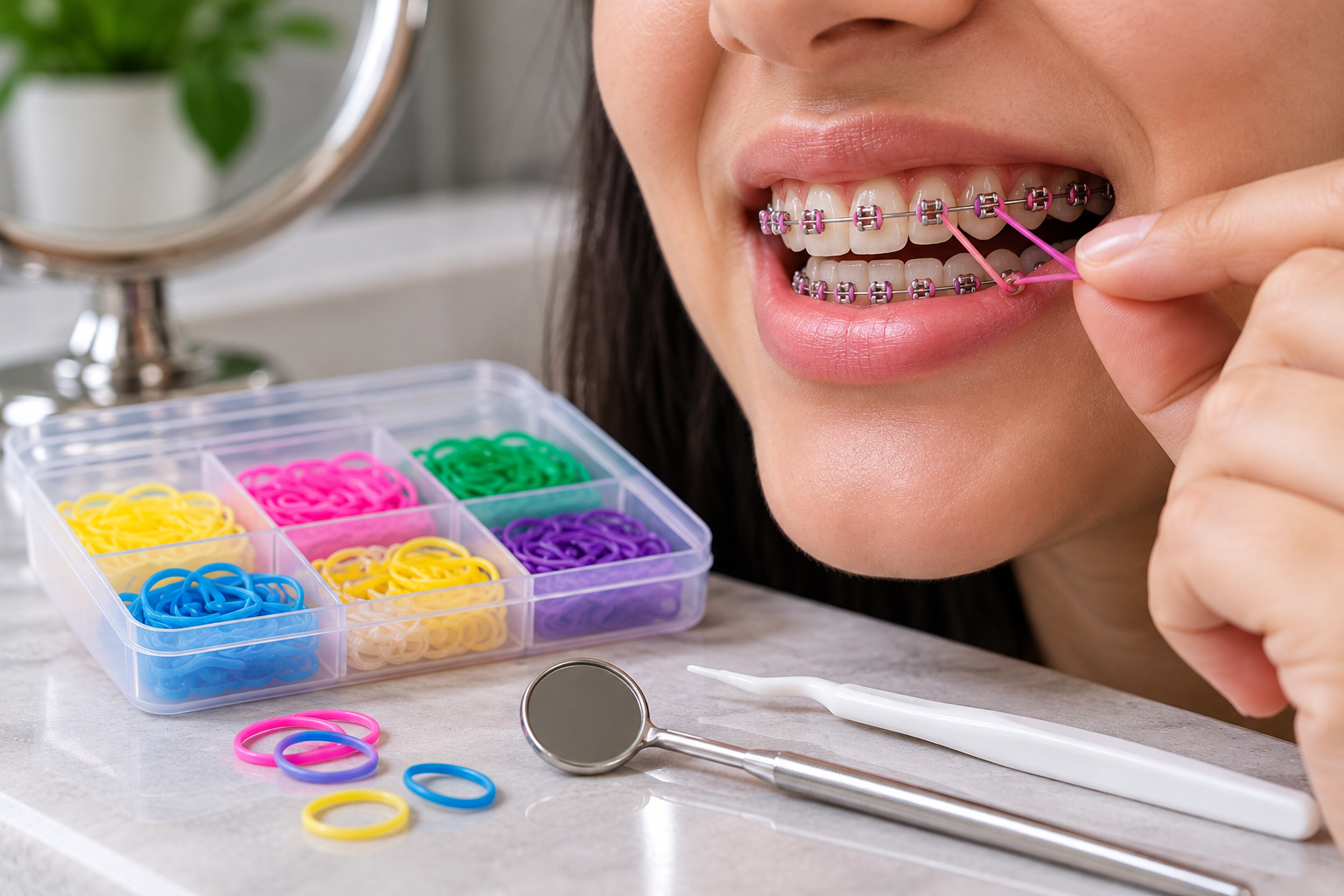 DIY Braces with Colorful Rubber Bands